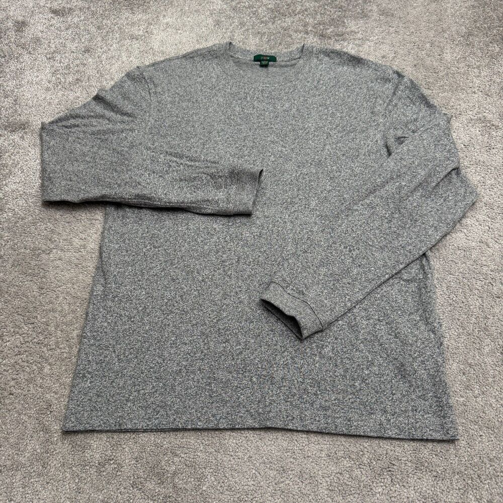 J.Crew Relaxed Fit Long Sleeve Crewneck T-Shirt Mens M Gray Cotton Heather NWT